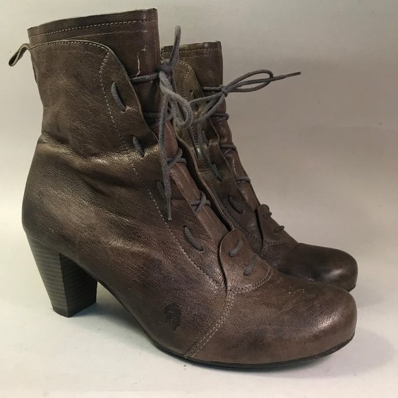 Brako Spain Eco Friendly Lace Leather Boot Bootie - Picture 1 of 14